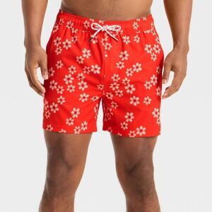 Goodfellow & Co - Men's 5" Swim Trunks with Boxer Brief Liner - Good Red